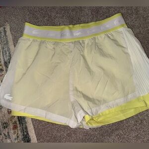 Lacoste Sport Yellow and White Shorts